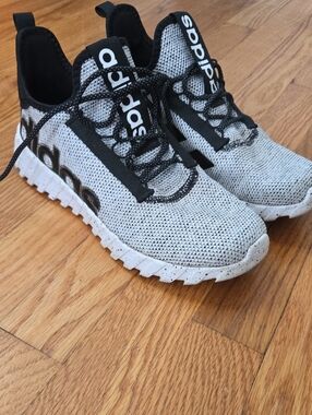 Adidas Kids Knit Running Sneakers - White & Black